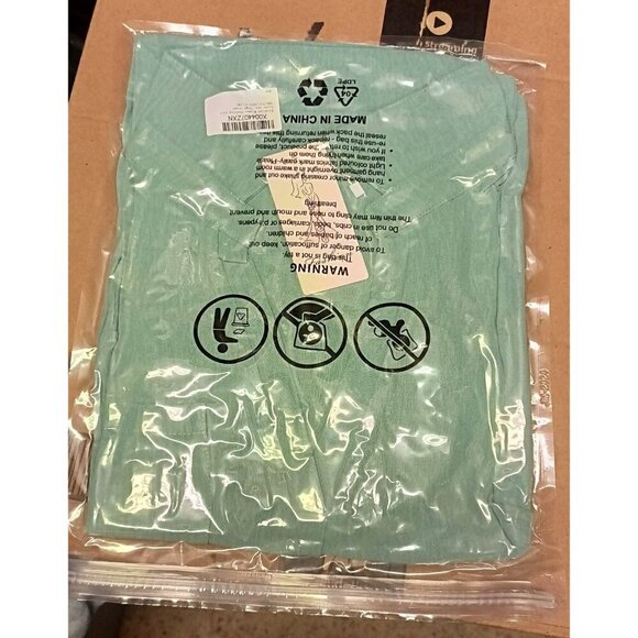 Bluetime Women's Bathing Suit Cover Up V Neck 3/4 Sleeve Casual 2XL Sage Green - Picture 5 of 13